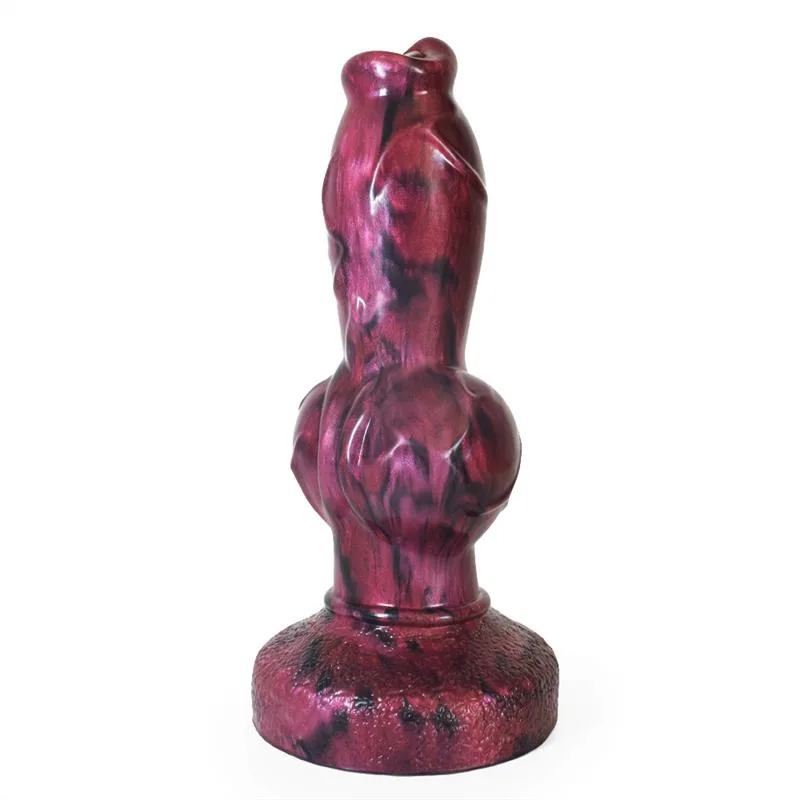 8.5 Inch Silicone Dog Dildo with Big Knot Werewolf Animal Penis