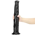 17 Inch Oversized Black Animal Horse PVC Dildo