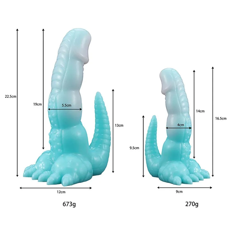 6.5 / 8.5 Inch Silicone Dragon Dildo Double Ended Fantasy Sex Toy