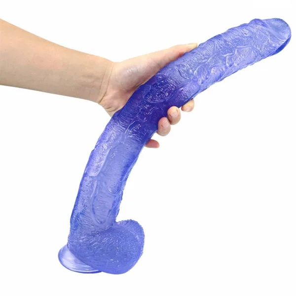 17 Inch Long  Realistic PVC Dildo Black / Skin / Blue / Brown / Pink / Green