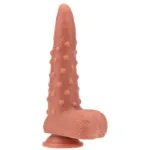 8.5 Inch Tapered Beaded Real Skin Feel Silicone Dildo